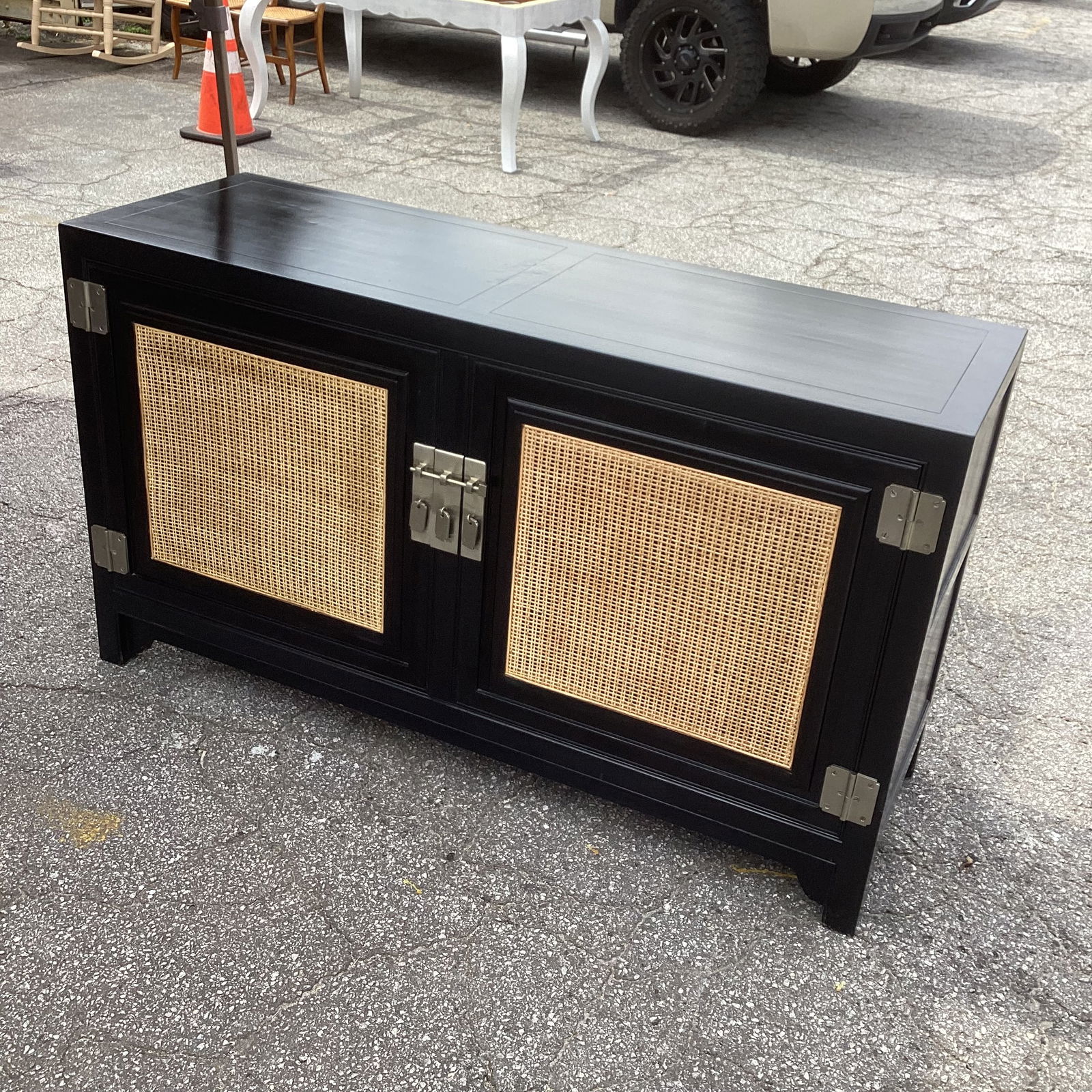 Michael Taylor Far East Collection for Baker Ebonized Sideboard Entertainment Center - 3