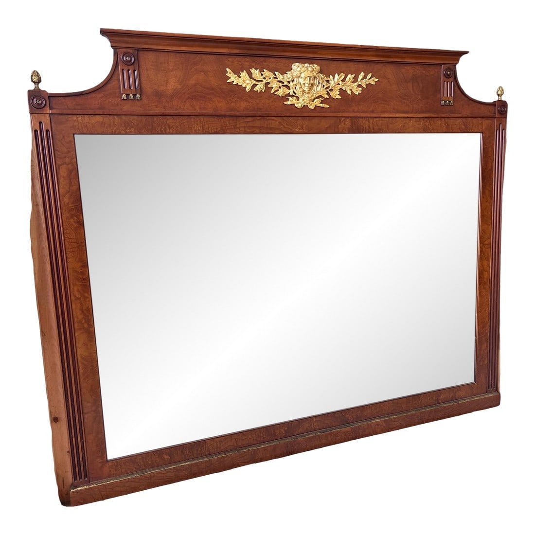 French Empire Style Ormolu Mounted Mahogany Rectangular Mirror Circa 1960 (1 of 9)
