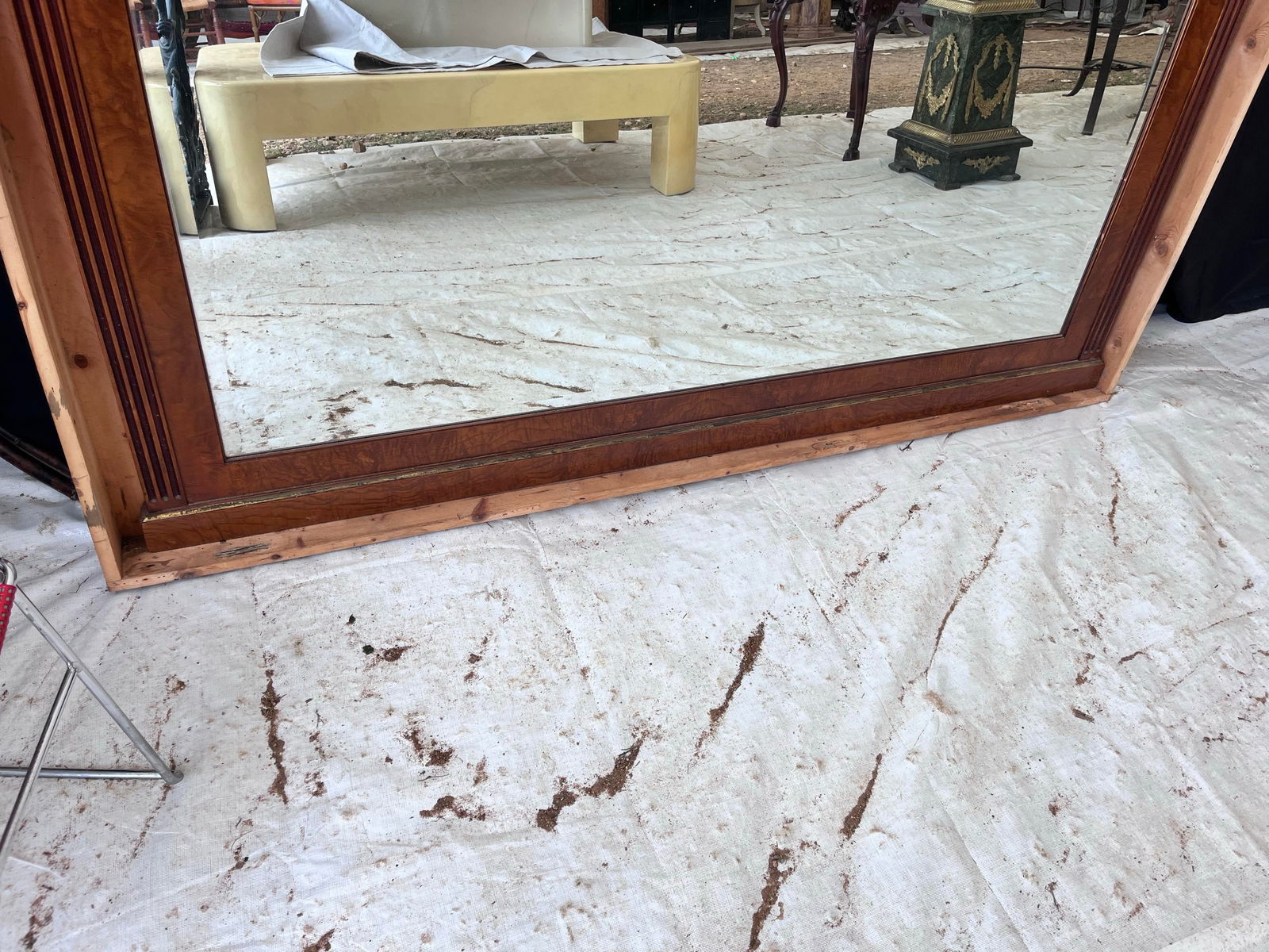 French Empire Style Ormolu Mounted Mahogany Rectangular Mirror Circa 1960 - 9