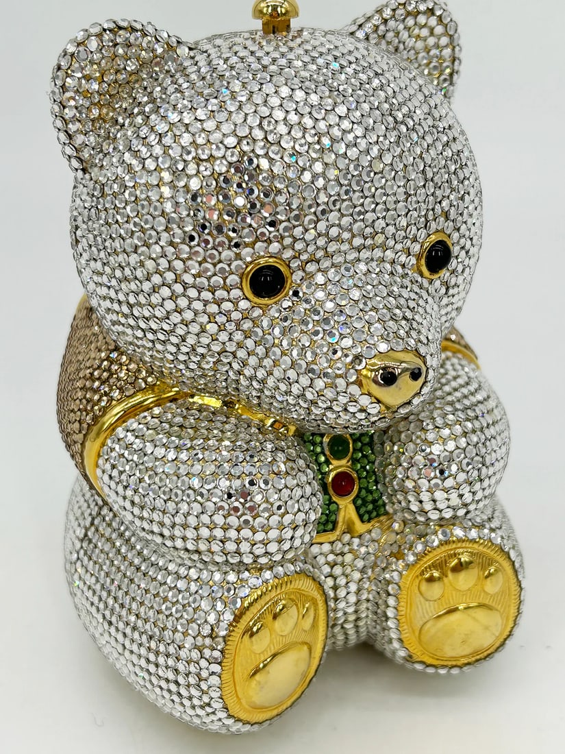 Judith Leiber Swarovski Crystal Spencer Bear Minaudiere - 11