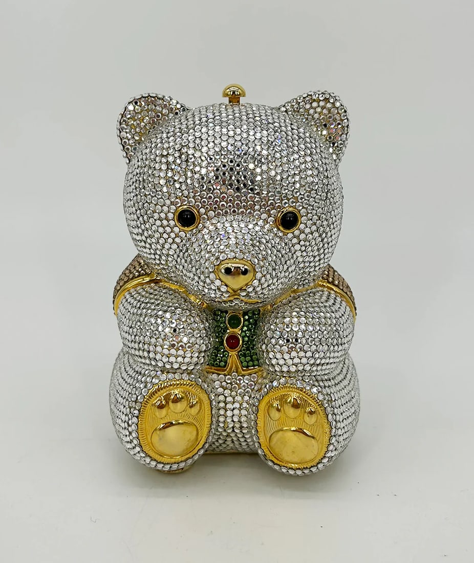 Judith Leiber Swarovski Crystal Spencer Bear Minaudiere - 5