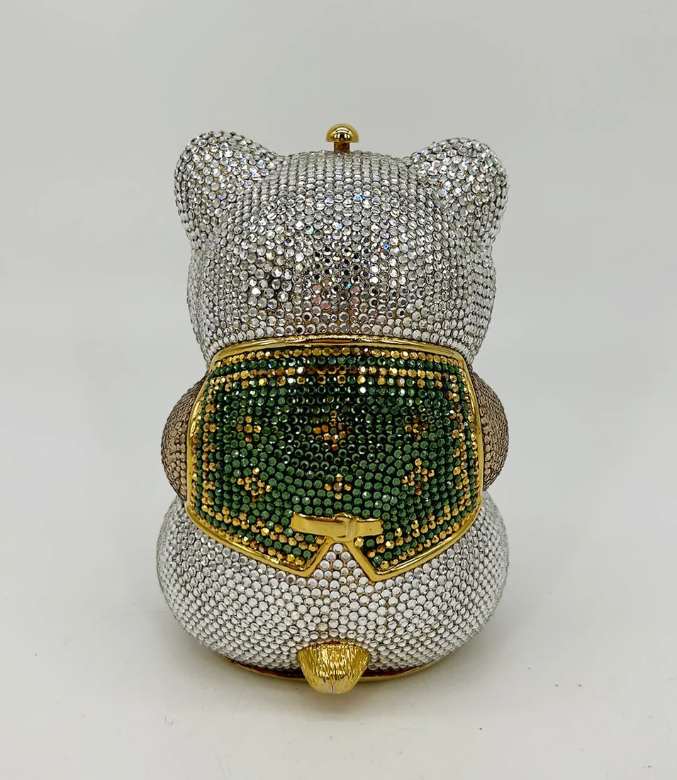 Judith Leiber Swarovski Crystal Spencer Bear Minaudiere - 7
