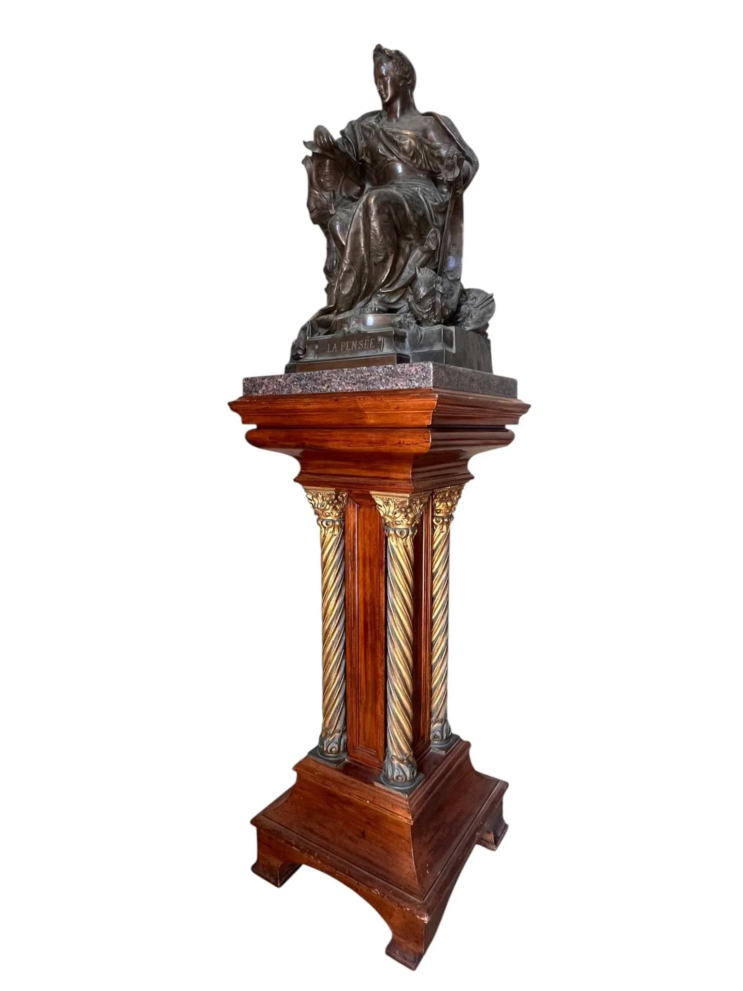 French Bronze With Original Gallery Pedestal by Gustav Frédéric Michel, 1896 - 7