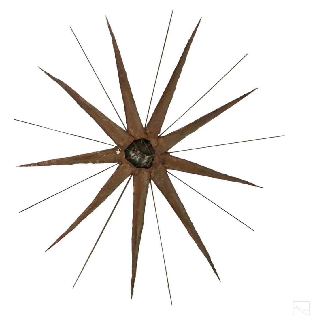 Giant 1960s Metal Sunburst Wall Sculpture - 5