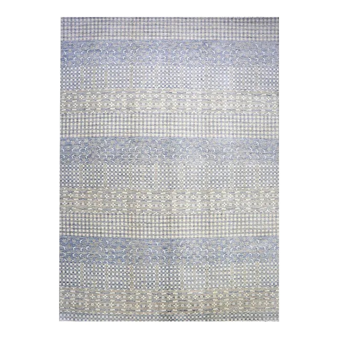 Handwoven Scandinavian Style Area Rug 14'1"³ X 19'5"³: ACTUAL SIZE: 14â€™1â€³ x 19â€™5â€³ PRIMARY COLOR: Gray / Taupe AGE: New ORIGIN: India MATERIALS: Wool FOUNDATION: Cotton