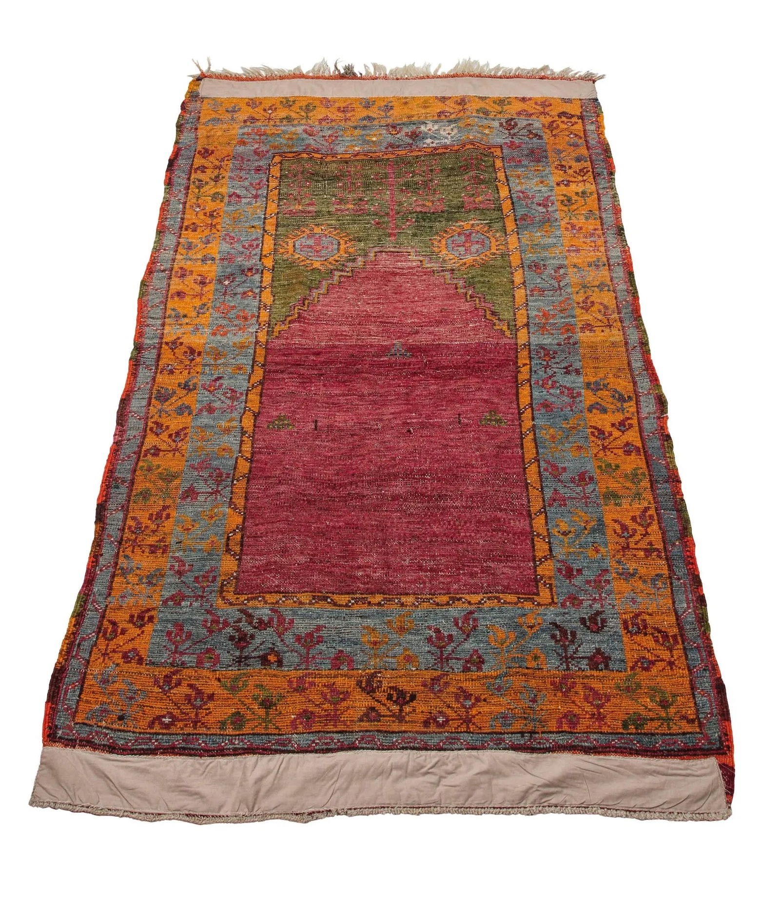 Vintage Hand-Knotted Turkish Prayer Rug - Rare Early-1900s Collector Piece With Tree-of-Life Motif - 10
