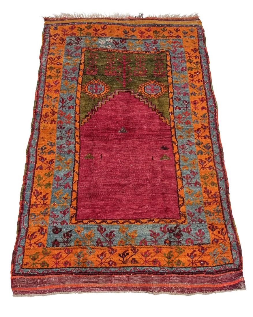 Vintage Hand-Knotted Turkish Prayer Rug - Rare Early-1900s Collector Piece With Tree-of-Life Motif (1 of 10)
