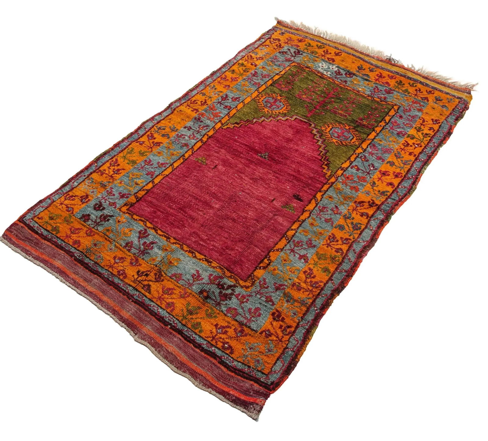 Vintage Hand-Knotted Turkish Prayer Rug - Rare Early-1900s Collector Piece With Tree-of-Life Motif - 2