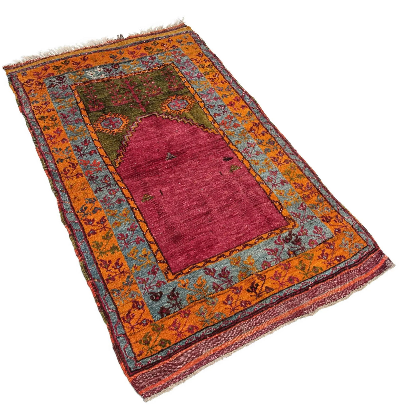 Vintage Hand-Knotted Turkish Prayer Rug - Rare Early-1900s Collector Piece With Tree-of-Life Motif - 4