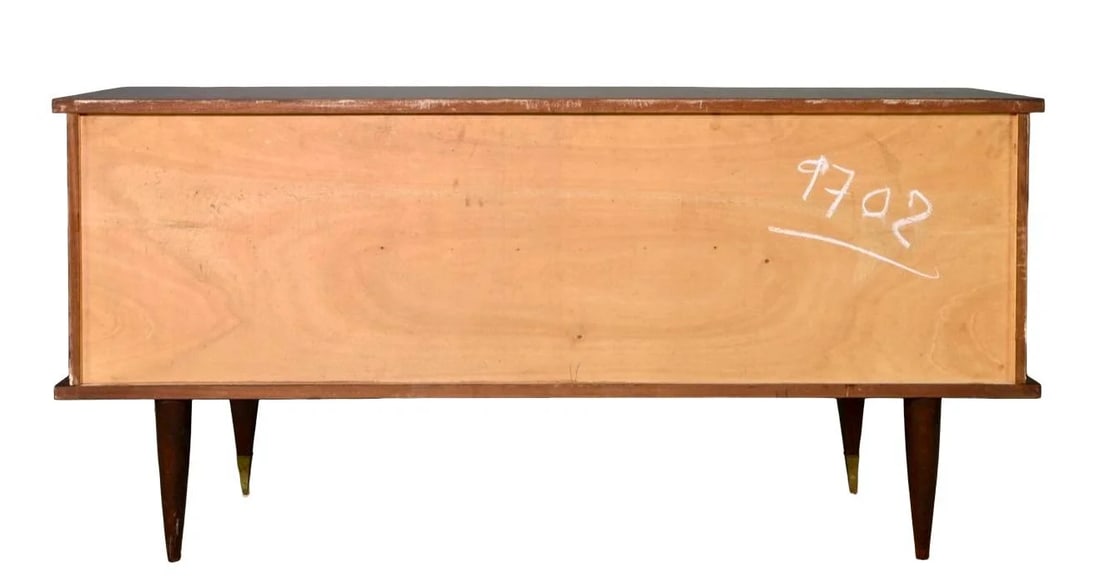 Mid-Century Modern Italian Sideboard in Mahogany With Maple Burl Inlay and Glass Display - 6