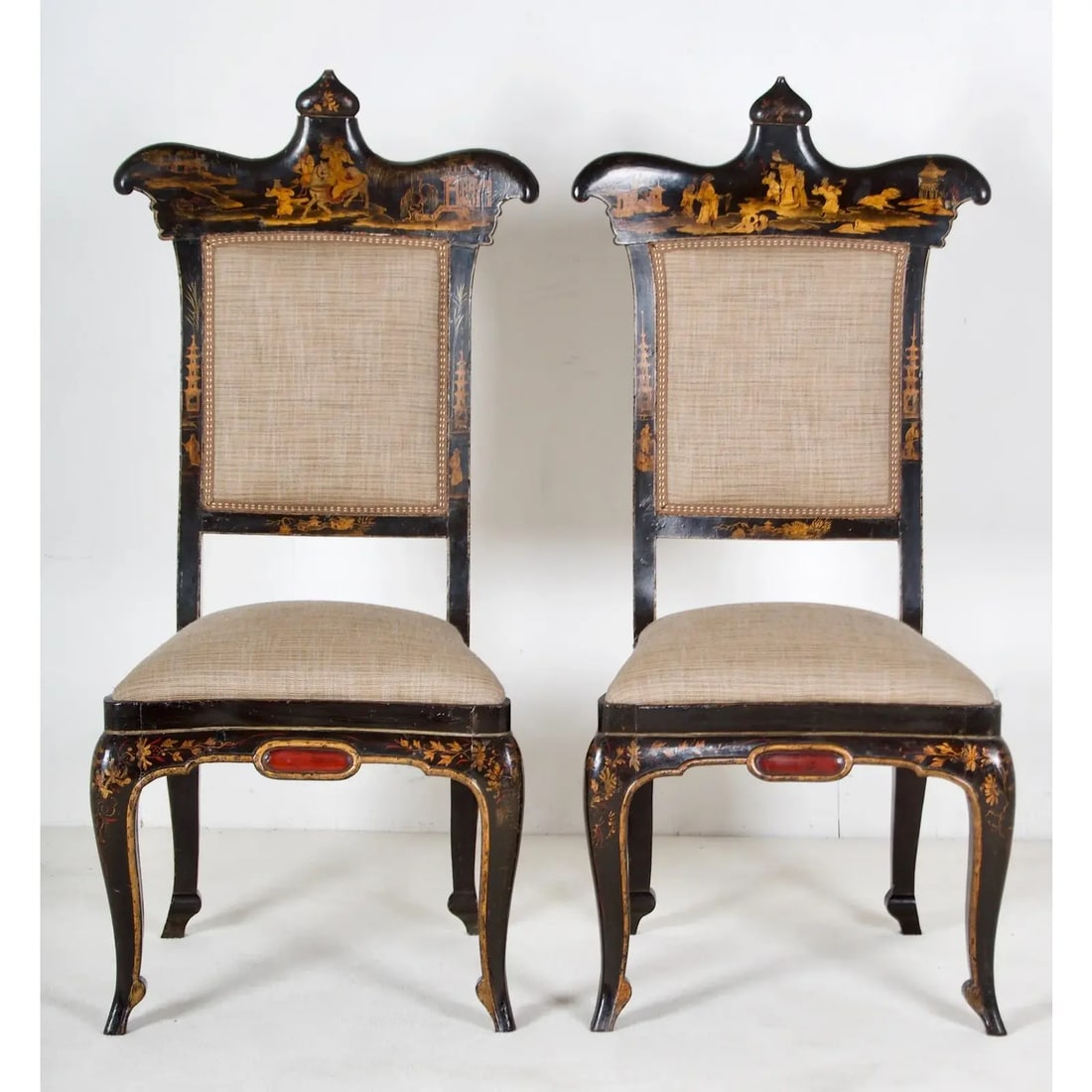 Early 19th Century Regency Chinoiserie Decorated Side Chairs - a Pair - 8