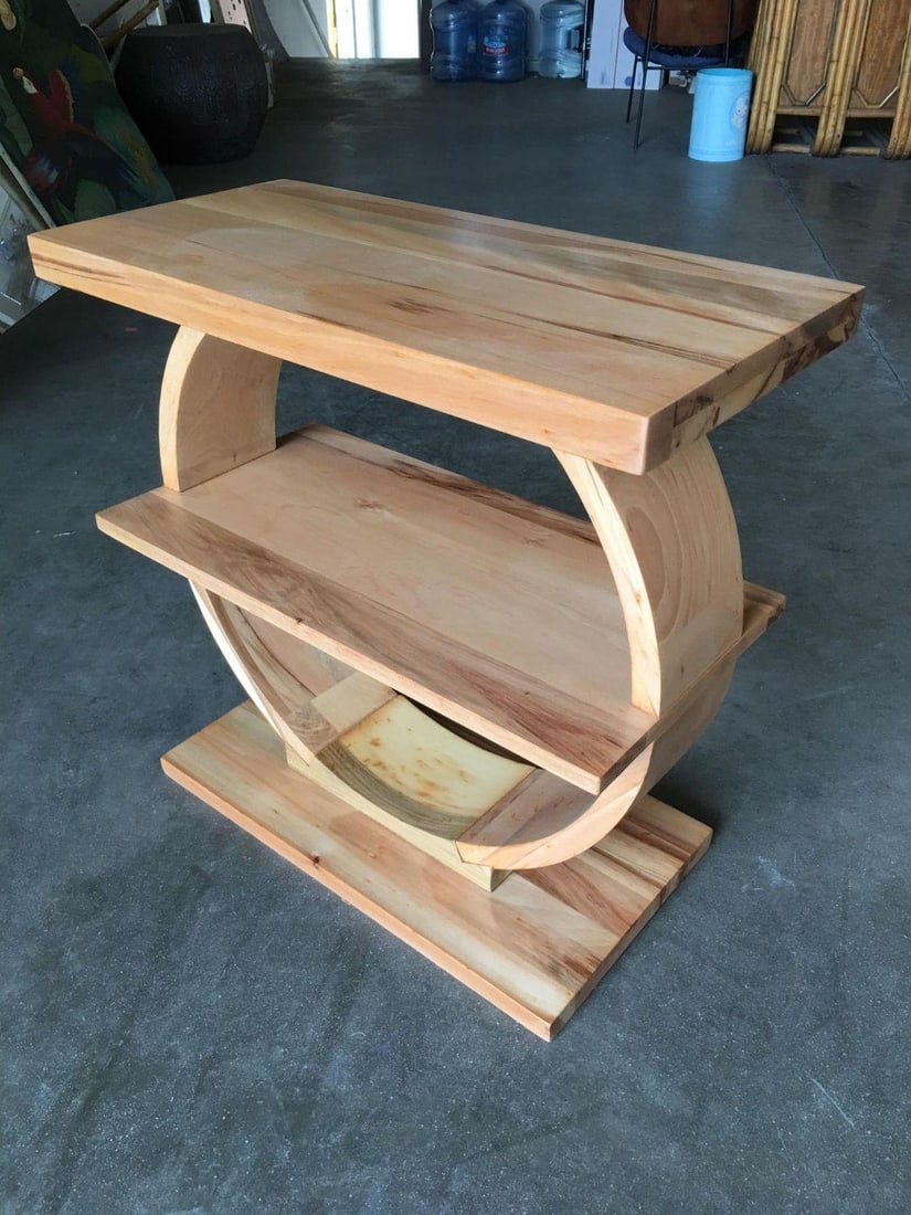 1920s Art Deco Geometreic "Ring" Maple Side Table - 4