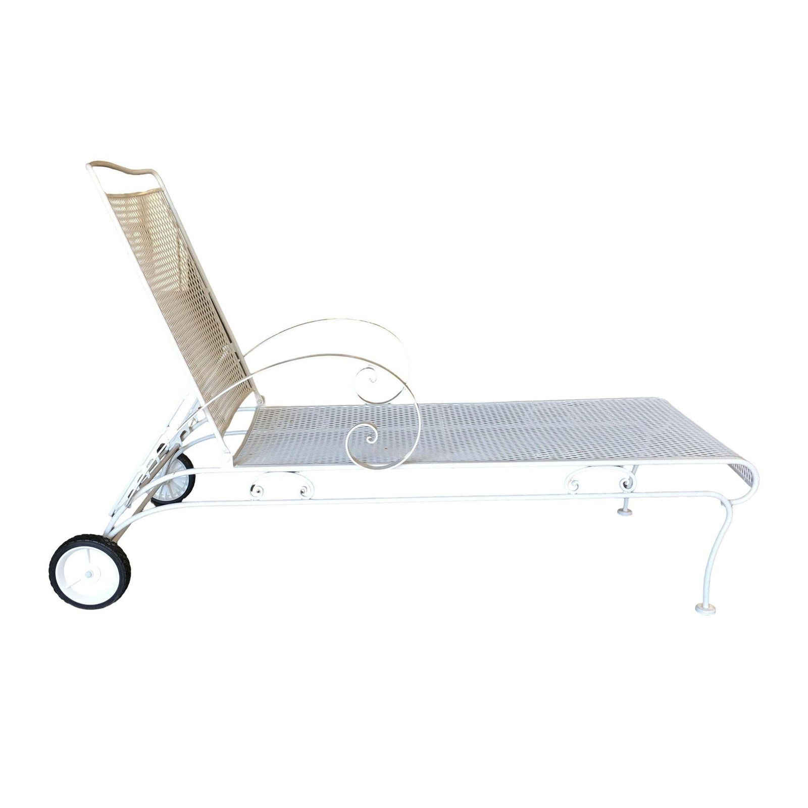 Mid-century Iron Mesh Outdoor/Patio Chaise Lounge by Woodard, 2 Available - 16