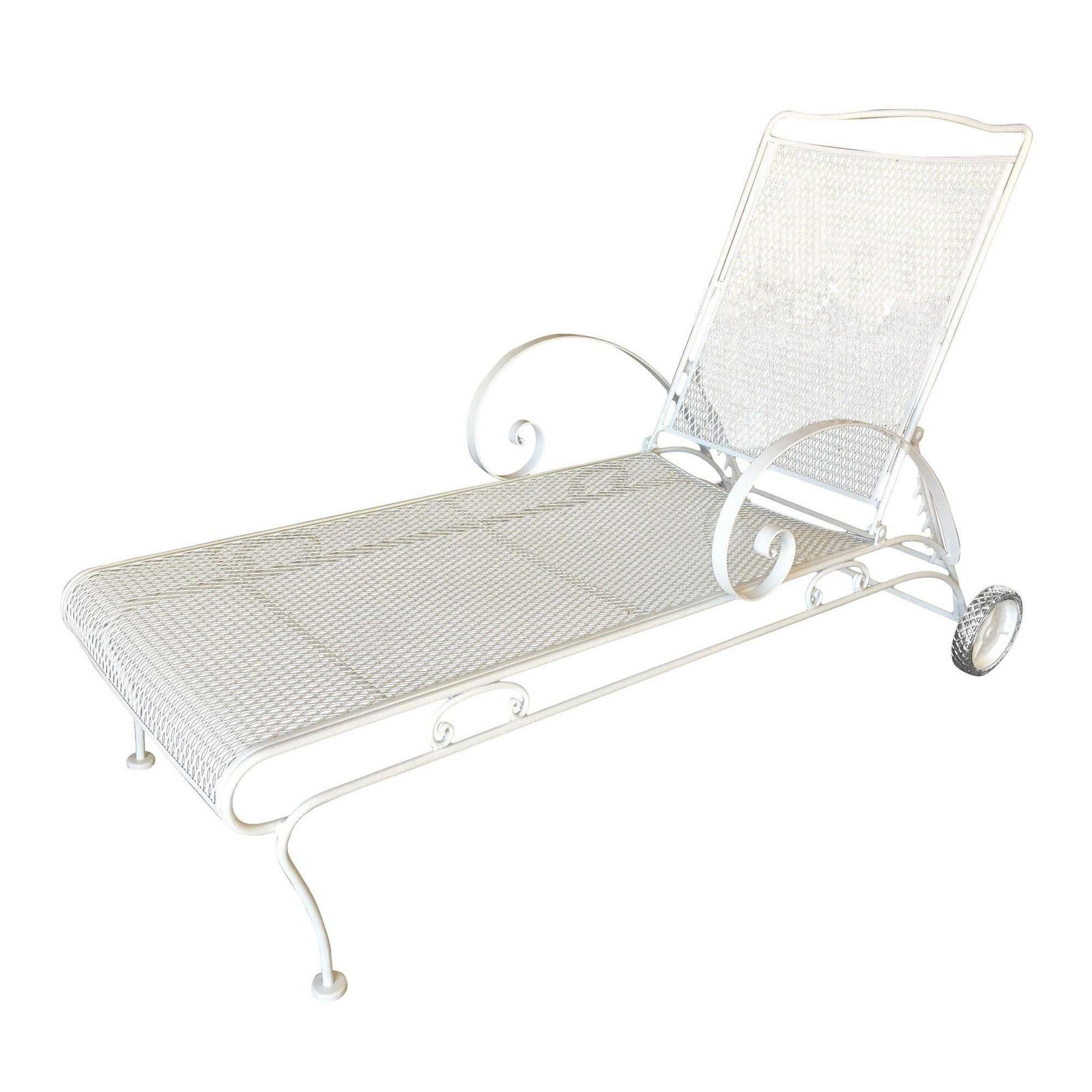 Mid-century Iron Mesh Outdoor/Patio Chaise Lounge by Woodard, 2 Available - 8