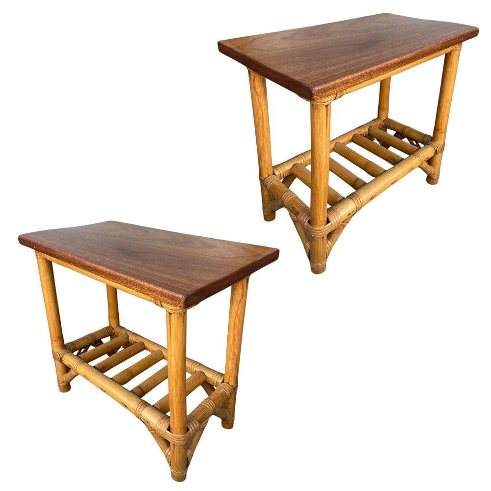 Restored Mid-century Child Size 3-Strand Round Pretzel Rattan Living Room Set: Title: Restored Mid-century Child Size 3-Strand Round Pretzel Rattan Living Room Set Description: This beautifully restored Paul Frankl-inspired three-strand round full pretzel arm rattan living room