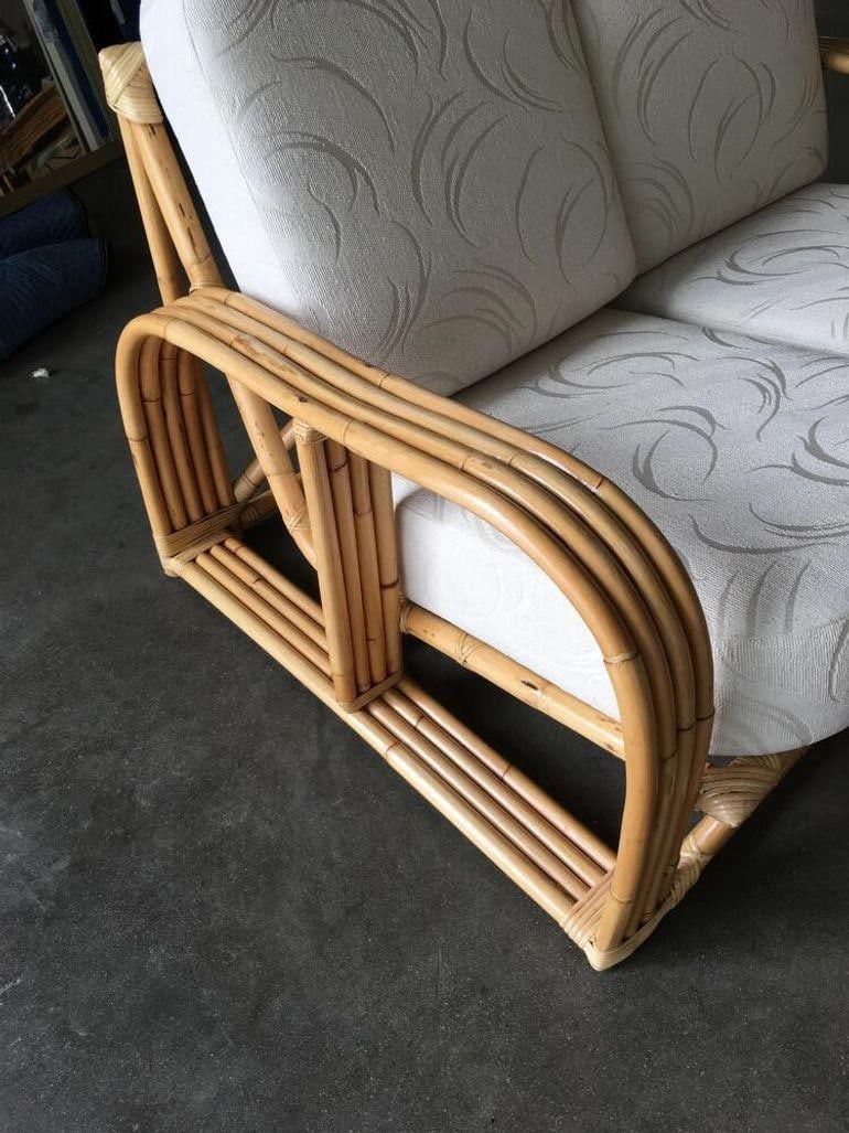 Restored Paul Laszlo Rattan Four Strand Sectional Settee Sofa - 10