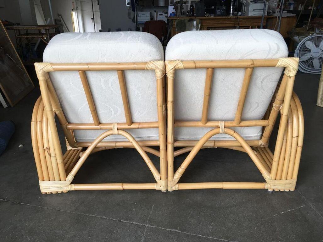 Restored Paul Laszlo Rattan Four Strand Sectional Settee Sofa - 13