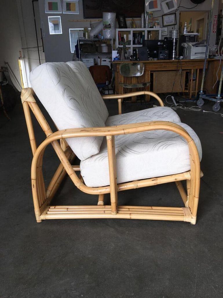 Restored Paul Laszlo Rattan Four Strand Sectional Settee Sofa - 14