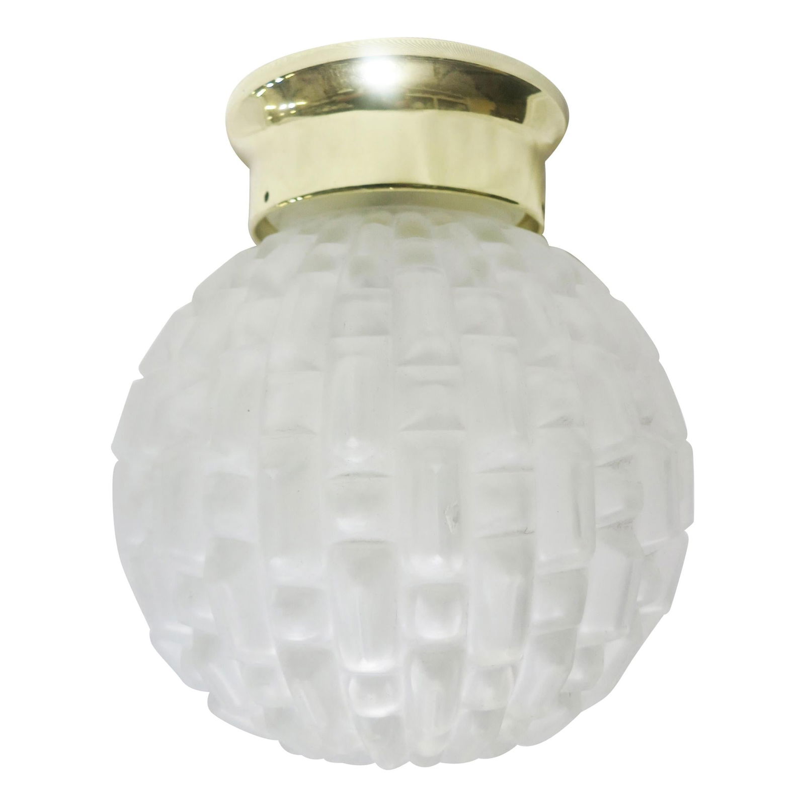 Art Deco Small Opaque Geometric Sphere Ceiling Glass Globe Pendant (1 of 5)