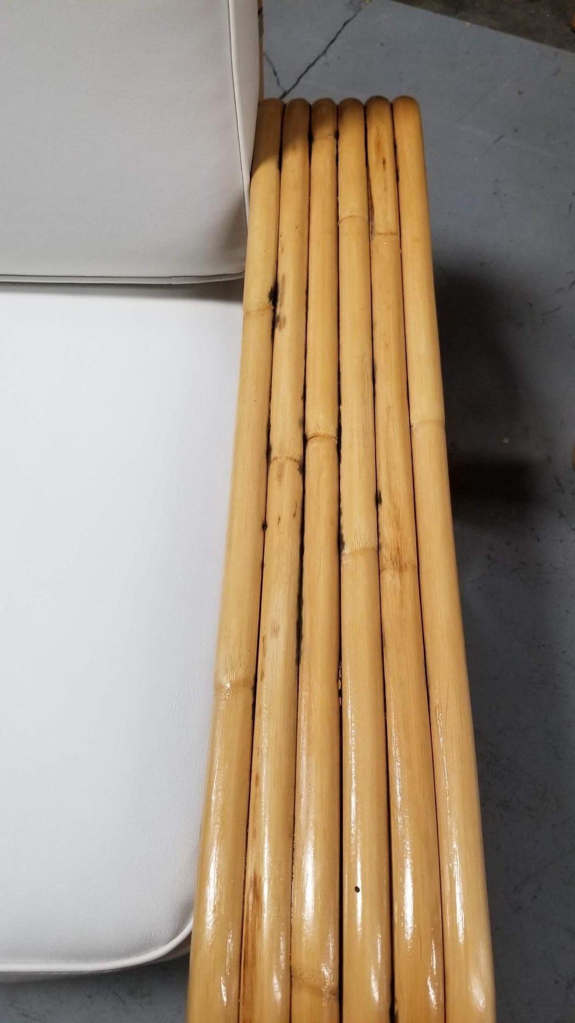 Restored Rattan Six Strand Square 3/4 Pretzel Livingroom Sofa and Chairs Set - 12