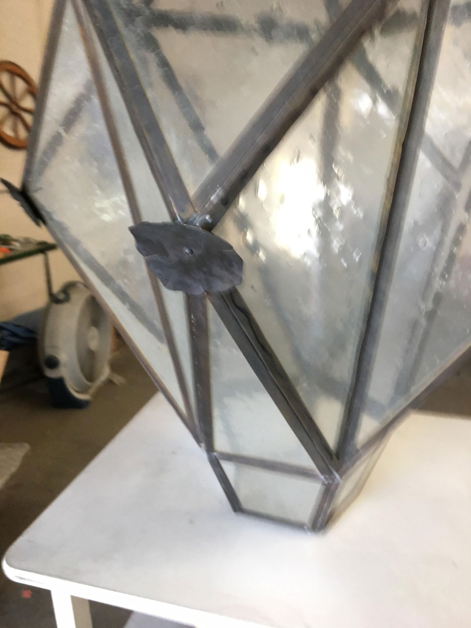 Large Geometric Bronze and Copper Lantern in the Style of Lyman Drake - 14