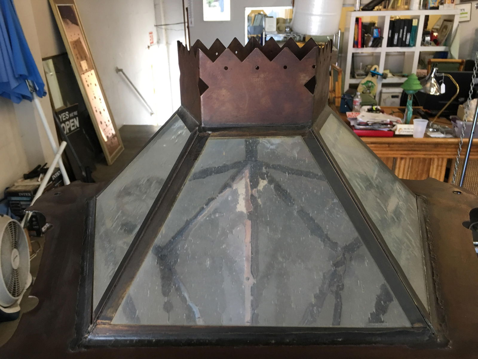 Large Geometric Bronze and Copper Lantern in the Style of Lyman Drake - 3