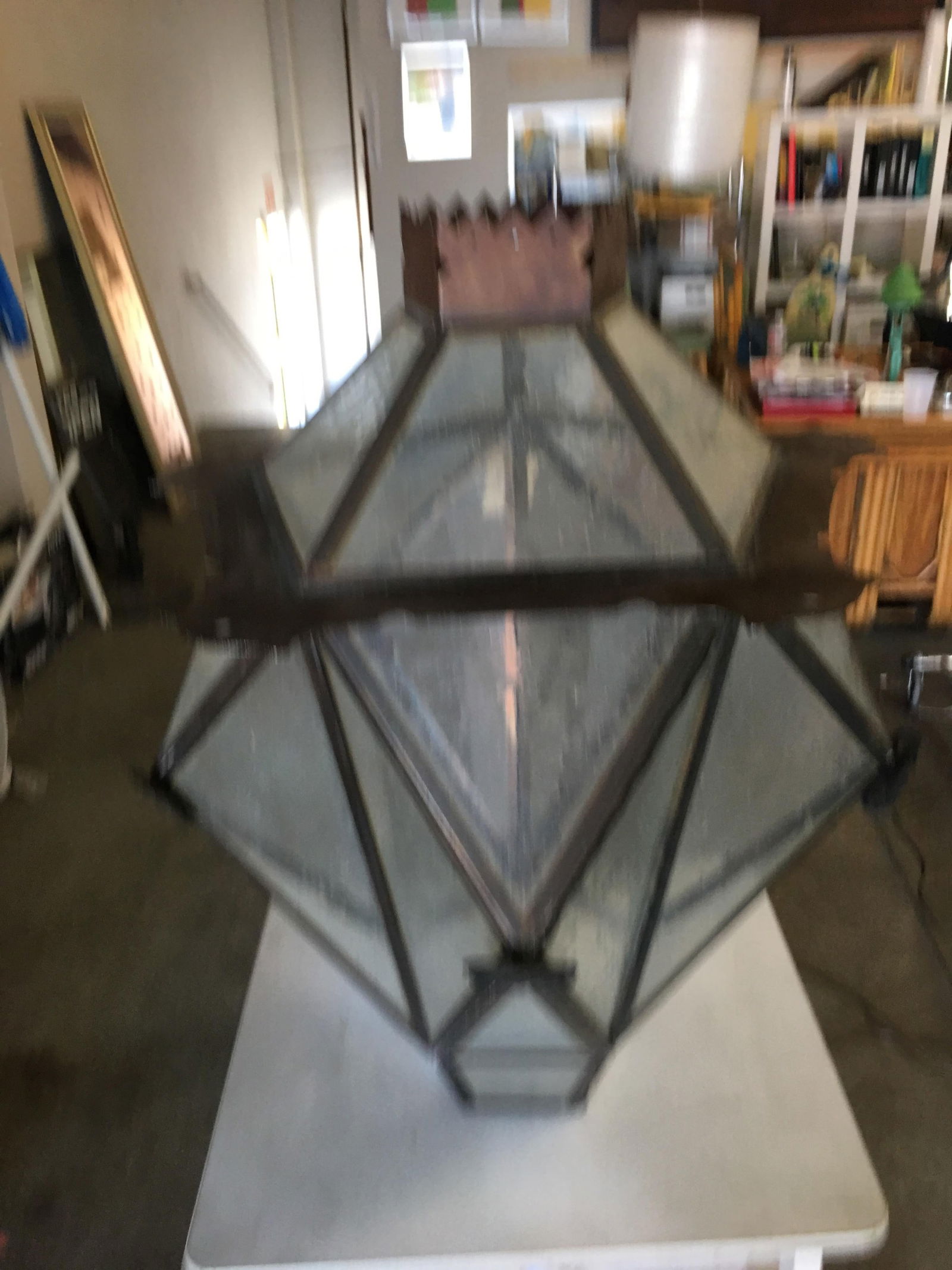 Large Geometric Bronze and Copper Lantern in the Style of Lyman Drake - 6