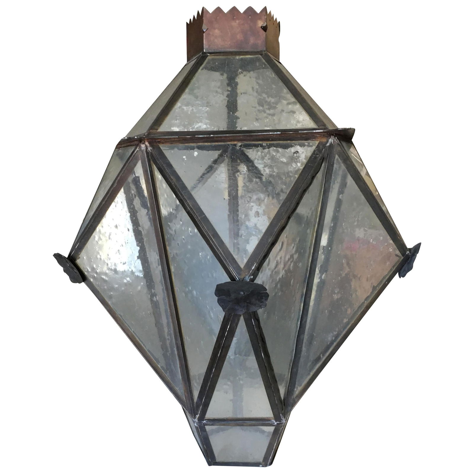 Large Geometric Bronze and Copper Lantern in the Style of Lyman Drake - 7