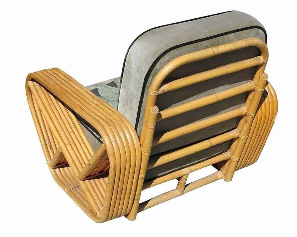 Restored Paul Frankl Style 6 strand Rattan Sofa & Lounge Chair Set - 15