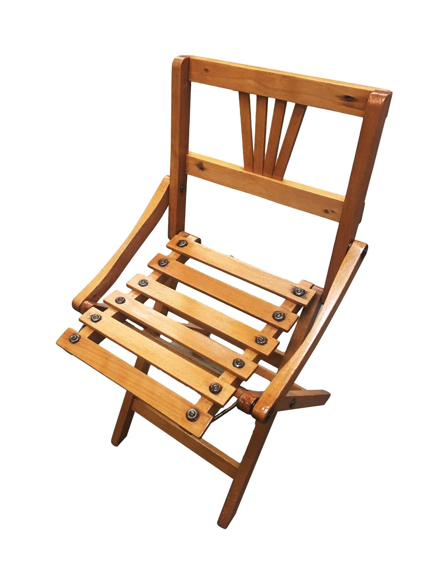 Pair of George Nelson Inspired Child-Size Slat Folding Chair - 10