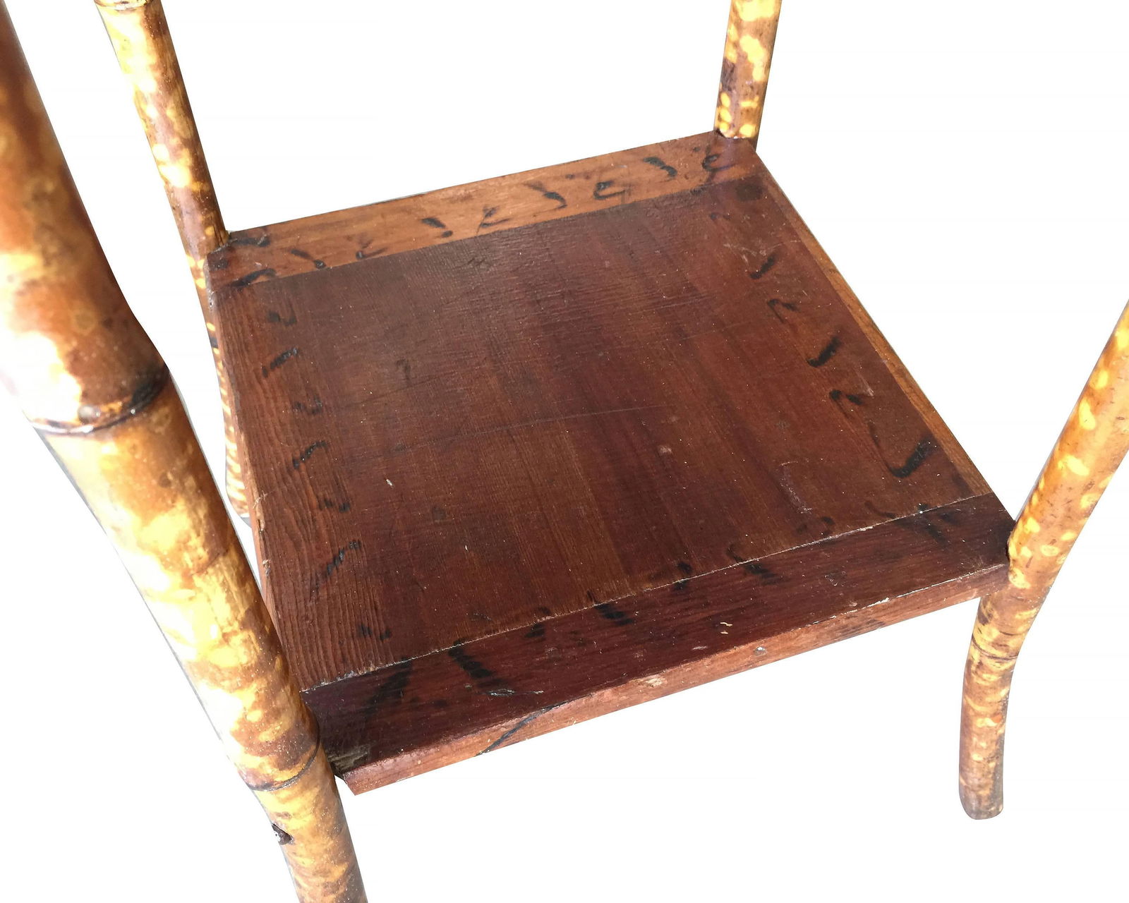 Restored Antique Tiger Bamboo Pedestal with Storage Box - 2