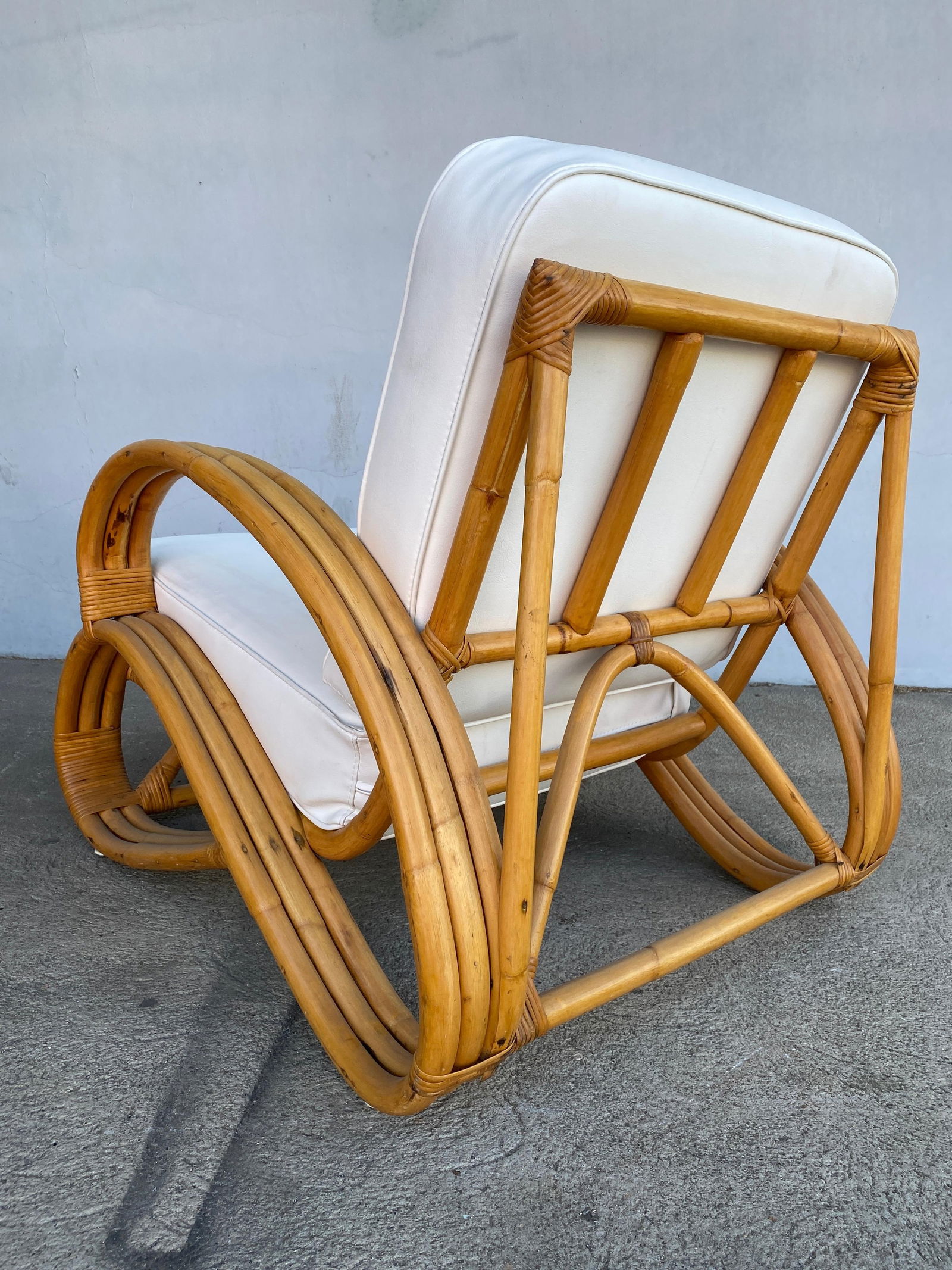 Rare "S Arm" 3-Strand Rattan Sofa and Lounge Chair Living Room Set - 6