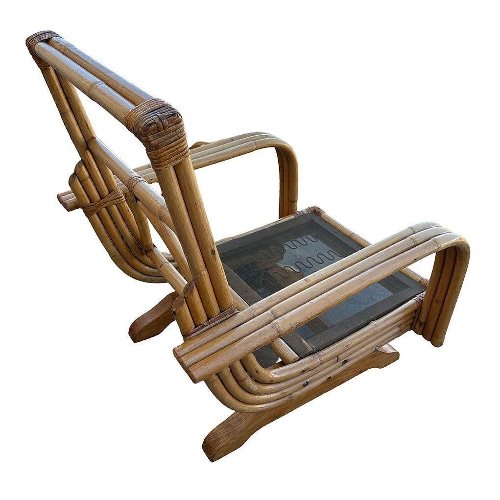 Restored Mid-century Triple Strand Rattan Springer Rocking Chair - 12