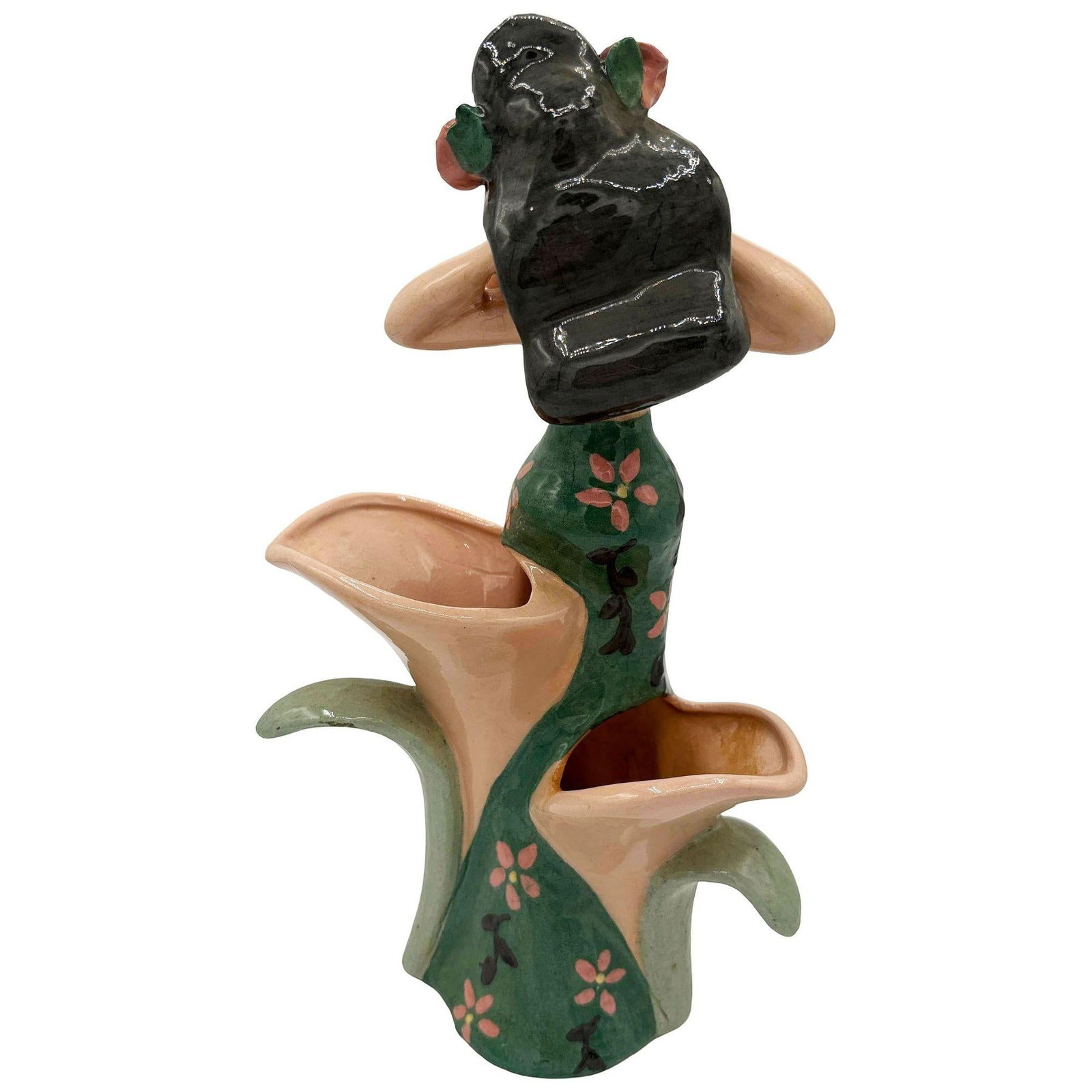 Rare 1940 Dancing Hula Girl Vase by Kaye of Hollywood Dorette Saltzman - 3