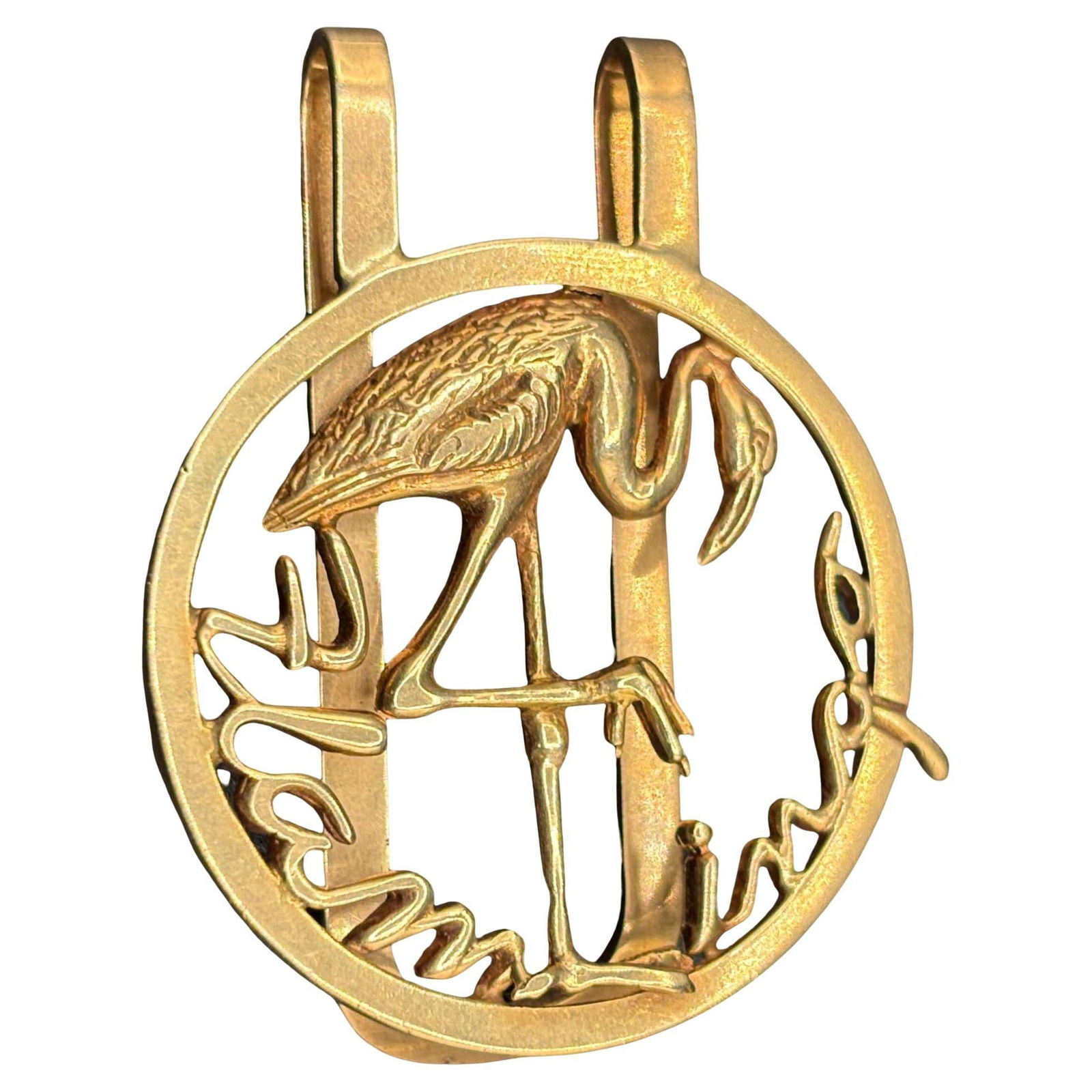 14K Gold Flamingo Money Clip: Title: 14K Gold Flamingo Money Clip Description: This elegant 14K Gold Flamingo Money Clip combines luxury with personality. It features a sleek design with a finely detailed flamingo