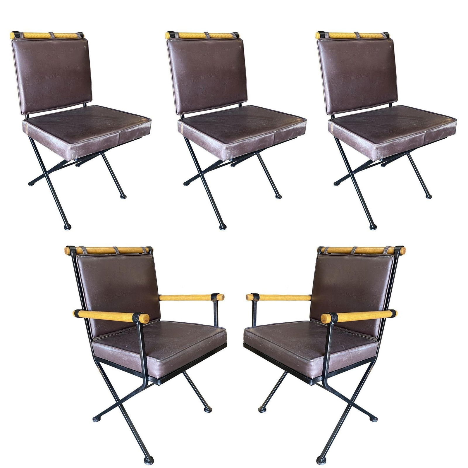 Set of Five Midcentury "Directors Chair" Chairs in the Style of Cleo Baldon - 19