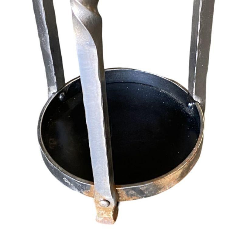 High Style Chromed Iron Art Deco Umbrella and Cane Holder Stand - 18