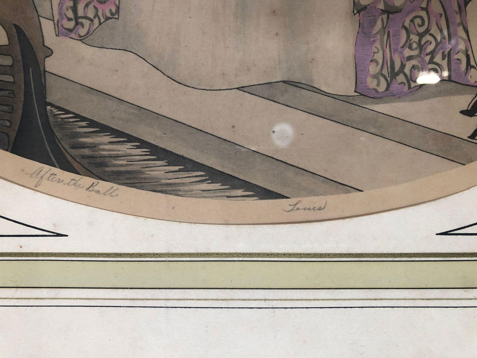 Vintage Art Deco "After the Ball" Print set of 2 Signed by Louie - 6