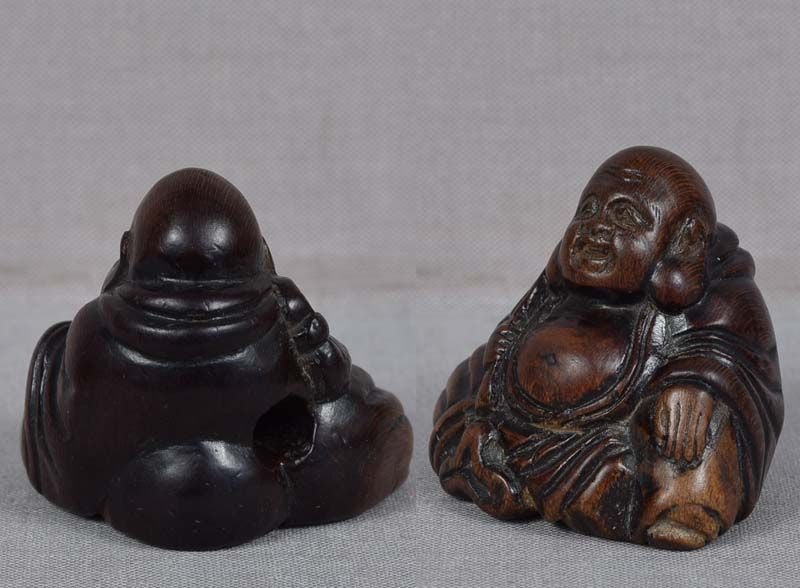 18c netsuke HOTEI with fan - 3