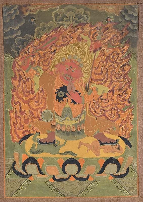 18c Tibetan thangka DHARMAPALA BEGTSE - 2
