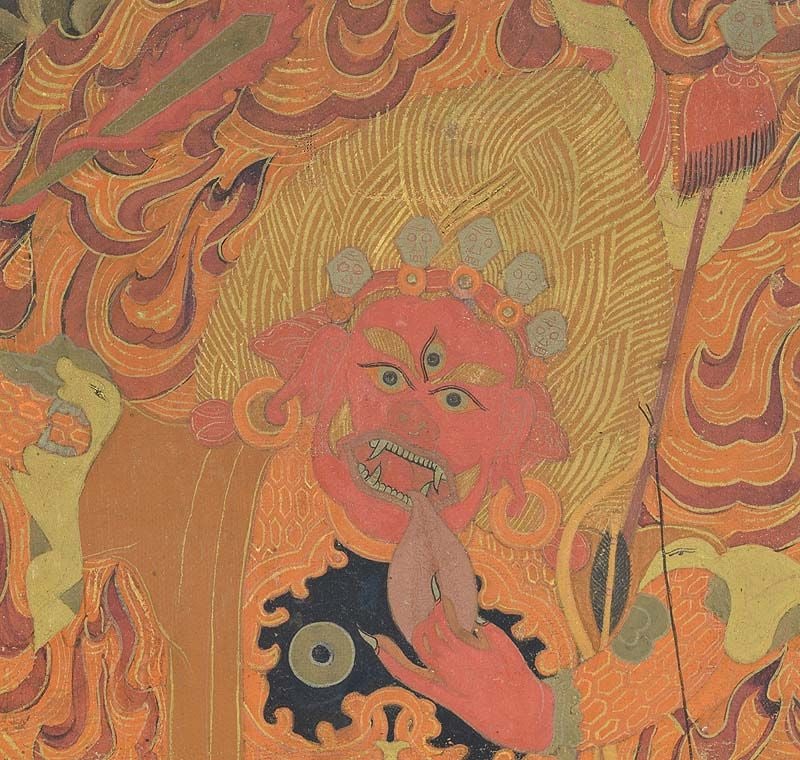 18c Tibetan thangka DHARMAPALA BEGTSE - 3