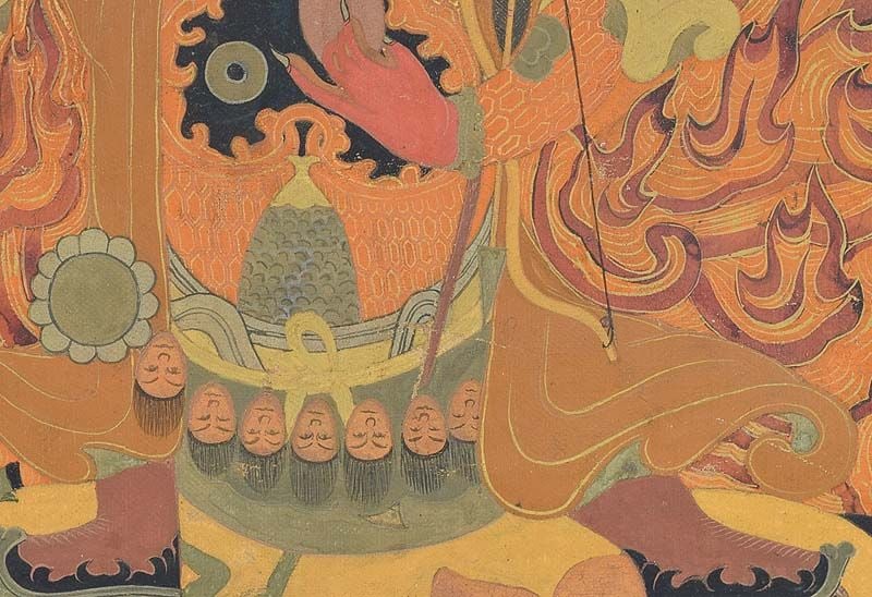 18c Tibetan thangka DHARMAPALA BEGTSE - 5