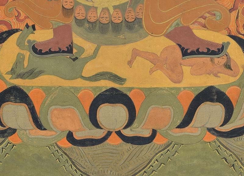 18c Tibetan thangka DHARMAPALA BEGTSE - 6