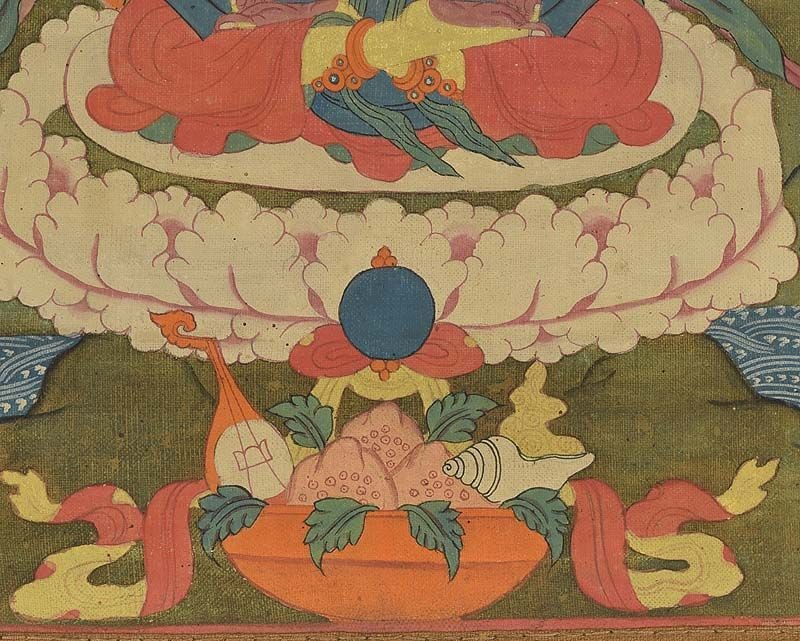 Early 19c Tibetan thangka BODHISATTVA MANJUSHRI - 5