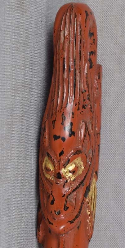 19c Negoro sashi netsuke CLOUD DRAGON 18.3 cm - 4