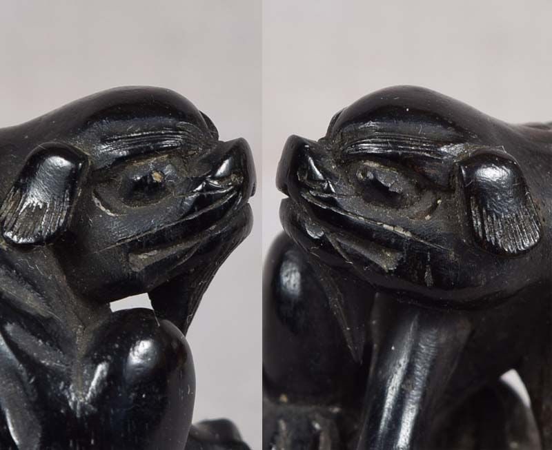 Early 19c ebony netsuke SHISHI - 6