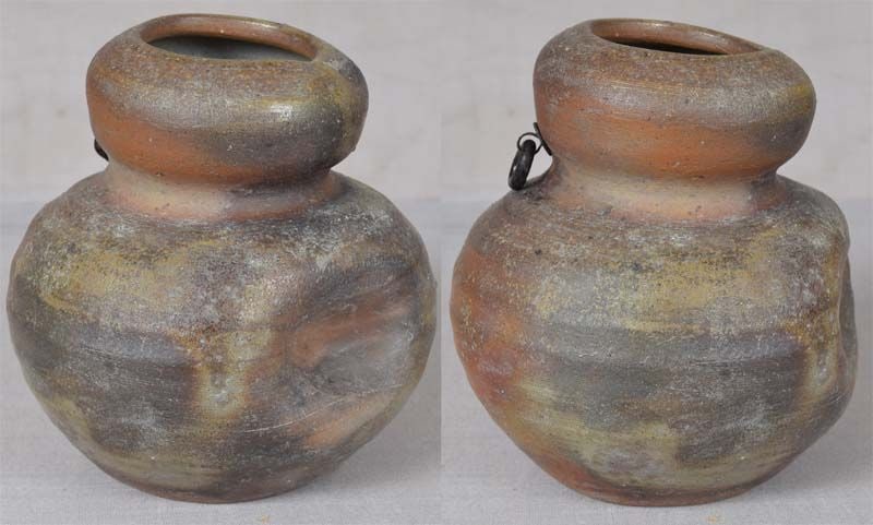 19c BIZEN tea ceremony WALL VASE marked - 2
