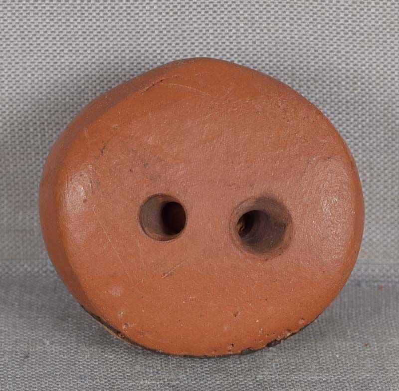 19c Japanese ceramic Bizen netsuke CHESTNUT - 2