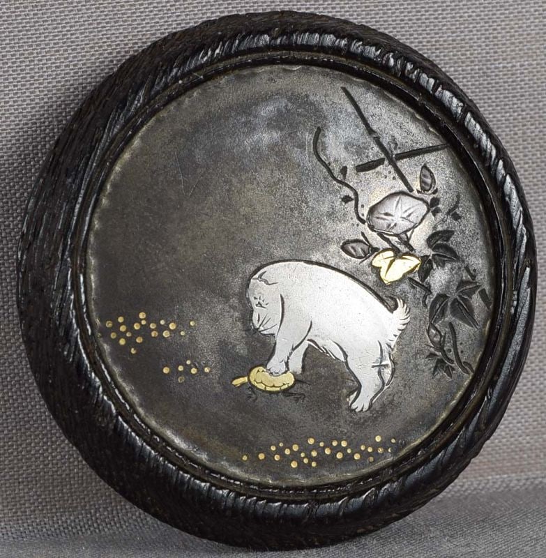 19c kagamibuta netsuke PUPPY & TURTLE - 5