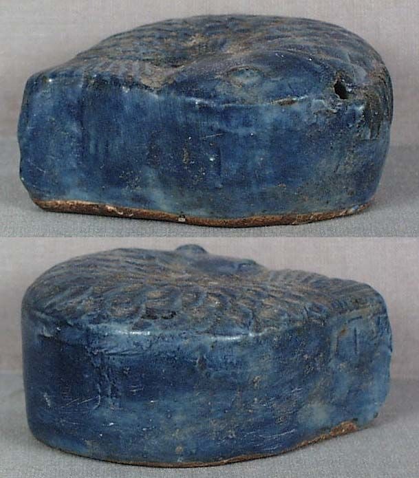 19c Korean porcelain water dropper CARP: 19th century Korean porcelain water dropper (used for diluting ink) in a shape of curled carp. According to a Chinese legend, a carp that can swim up the waterfall turns into a dragon, and thus